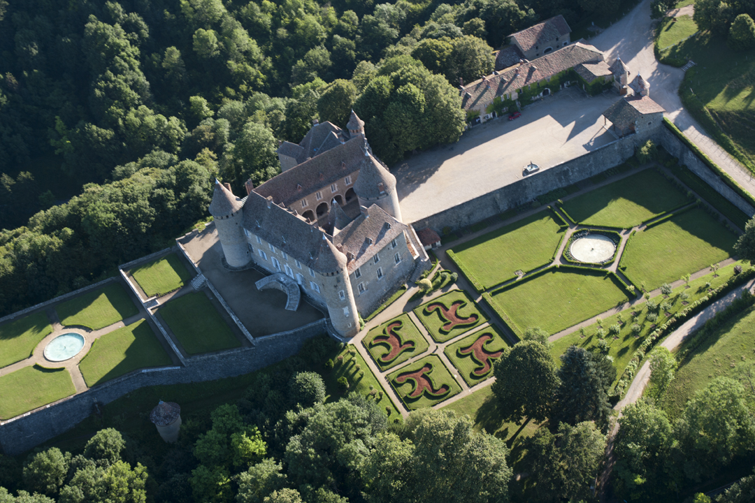 Drone view Chateau de Longpra Saint Geoire in Valdaine