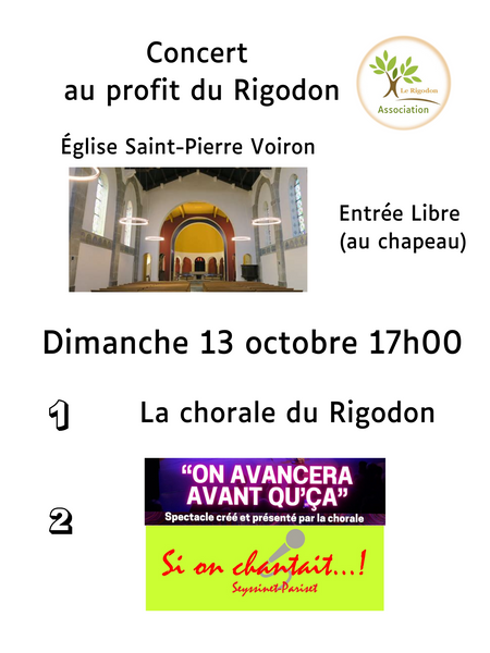 Concert au profit du Rigodon Le 17 oct 2024