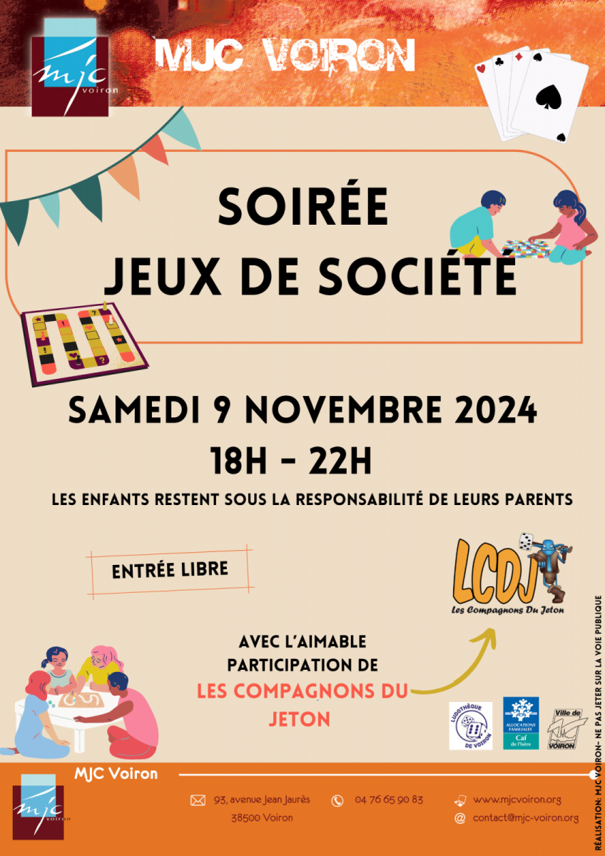 Soirée jeux de société Le 9 nov 2024