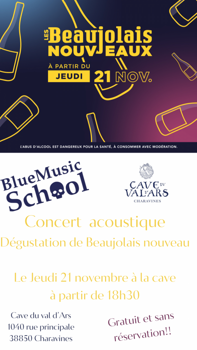 Concert dégustation pour fêter le Beaujolais Nouveau Le 21 nov 2024