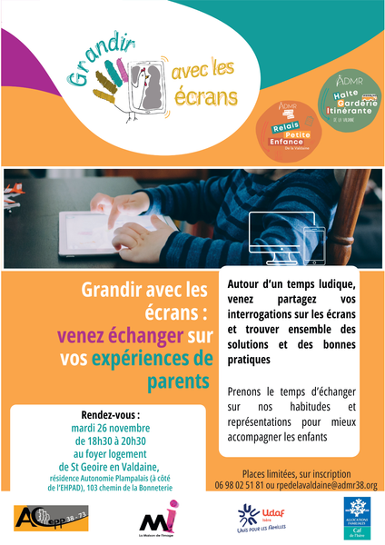 Atelier ludique : Grandir avec les écrans Le 26 nov 2024