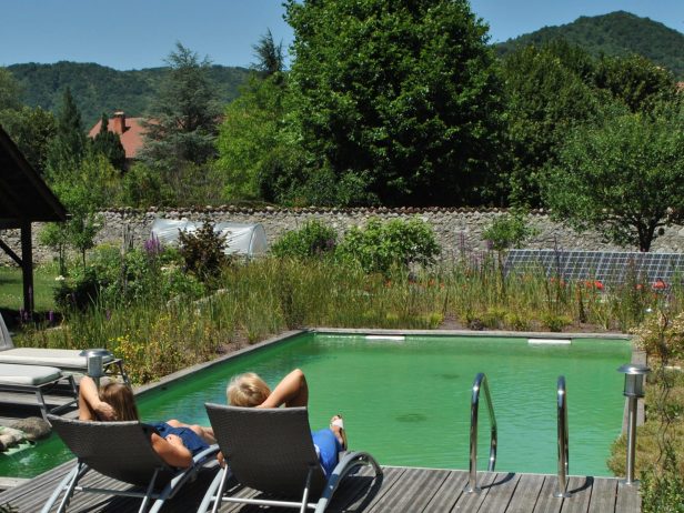 Photo of the ecological swimming pool – Les Coquelicots bed and breakfast