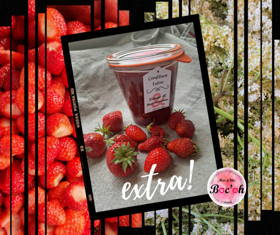 Confiture extra fraise et fleurs de sureau