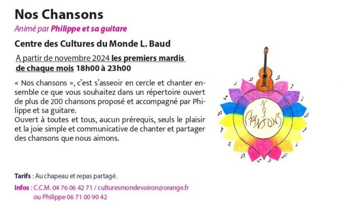 Affiche de l’atelier « Nos chansons »