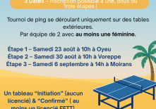 Tournoi : Tennis de table en extérieur – Etape 3