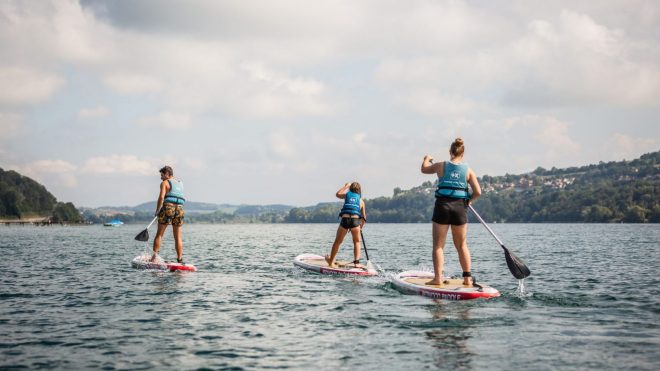 Initiation paddle duo famille_Charavines